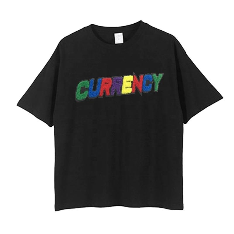 Custom OEM Men Chenille Embroidery Crewneck Men T Shirt