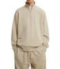 Wholesale Blank Fleece Jogger Suits OEM Plain Loose Casual 1/4 Zip Sweatshirts