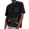 2021 Men Street Wear Style Short Sleeve Black Patchwork Pocket T Shirts