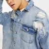 Custom Mens Jean Jackets Denim Washed Distressed Oversized Men Denim Jacket