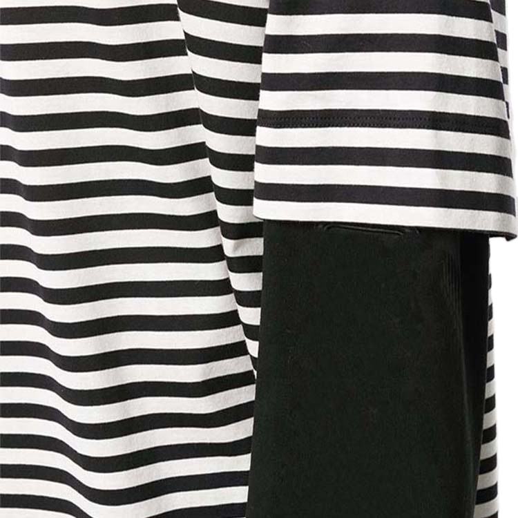 Custom Double Layer Long Sleeve Stripe T Shirt