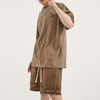 Bulk -Trailsuits Kurzer -Set Vintage gewaschene gestickte Männer 100% Baumwoll zweisteuelhafte T -Shirt und kurzes Set