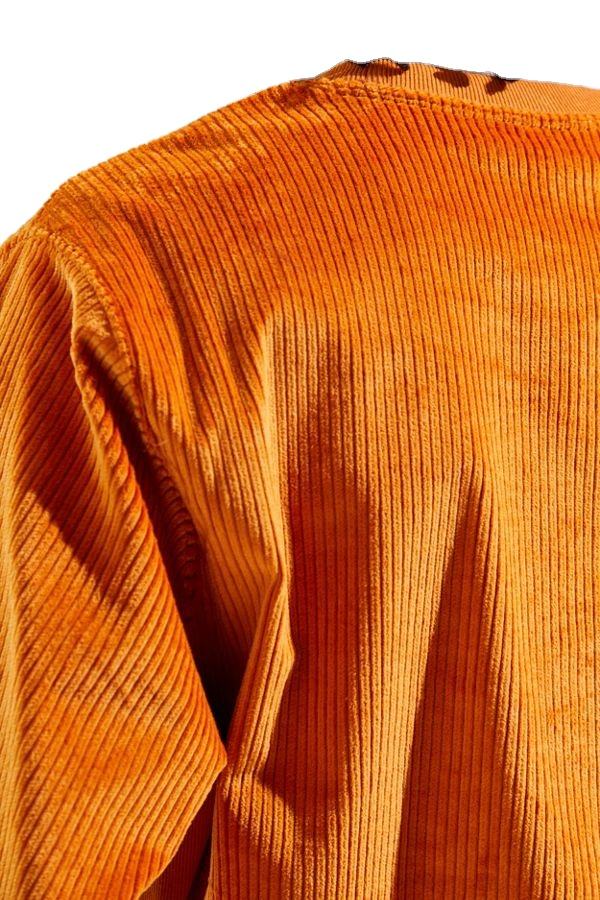 Sweat-shirt à col ras du cou en velours côtelé pour hommes, personnalisé, avec pull à capuche rayé à nervures