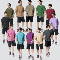 330 Gsm 100% Cotton Streetwear Blank Drop Shoulder Vintage Washed Heavyweight Plus Size Oversized Custom Men's T-shirts