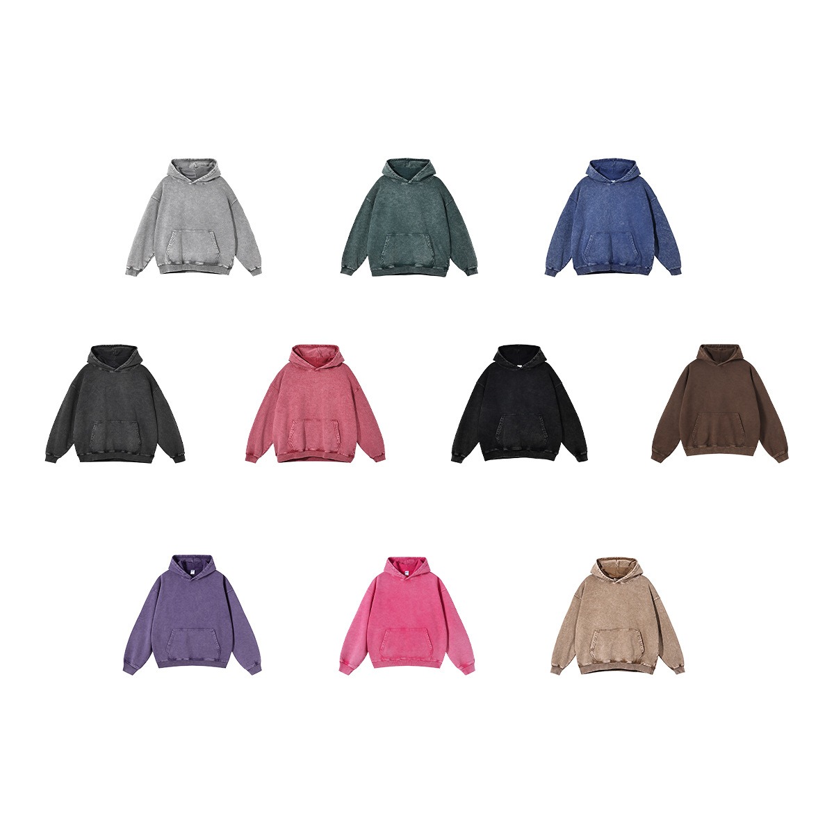 420Gsm High Quality Street Wear Heavy Weight Oversized Washed Vintage Streetwear Retro Custom Logo Men's Hoodie