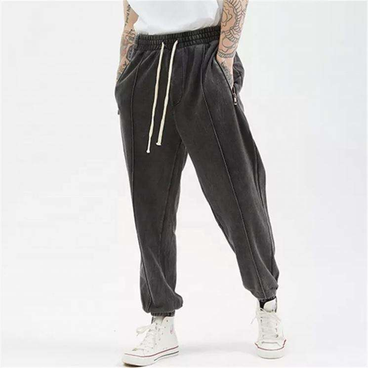 OEM Manufacturer Wholesale Boy's Ankle Banded Washed Retort Loose Men's Pants