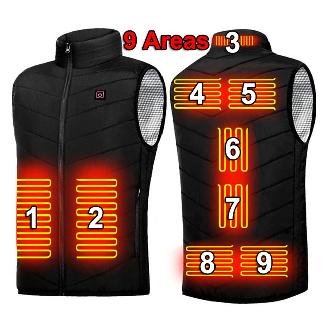 OEM Manufacturer Winter Unisex Men Usb Rechargeable Electric Heater Jacket 2 4 9 Zone Heating Warming Thermal Heated Vest