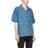 OEM Manufacturer Summer Blouse High Quality Short Sleeve Button Square Collar Classic Blue Men Denim Shirt
