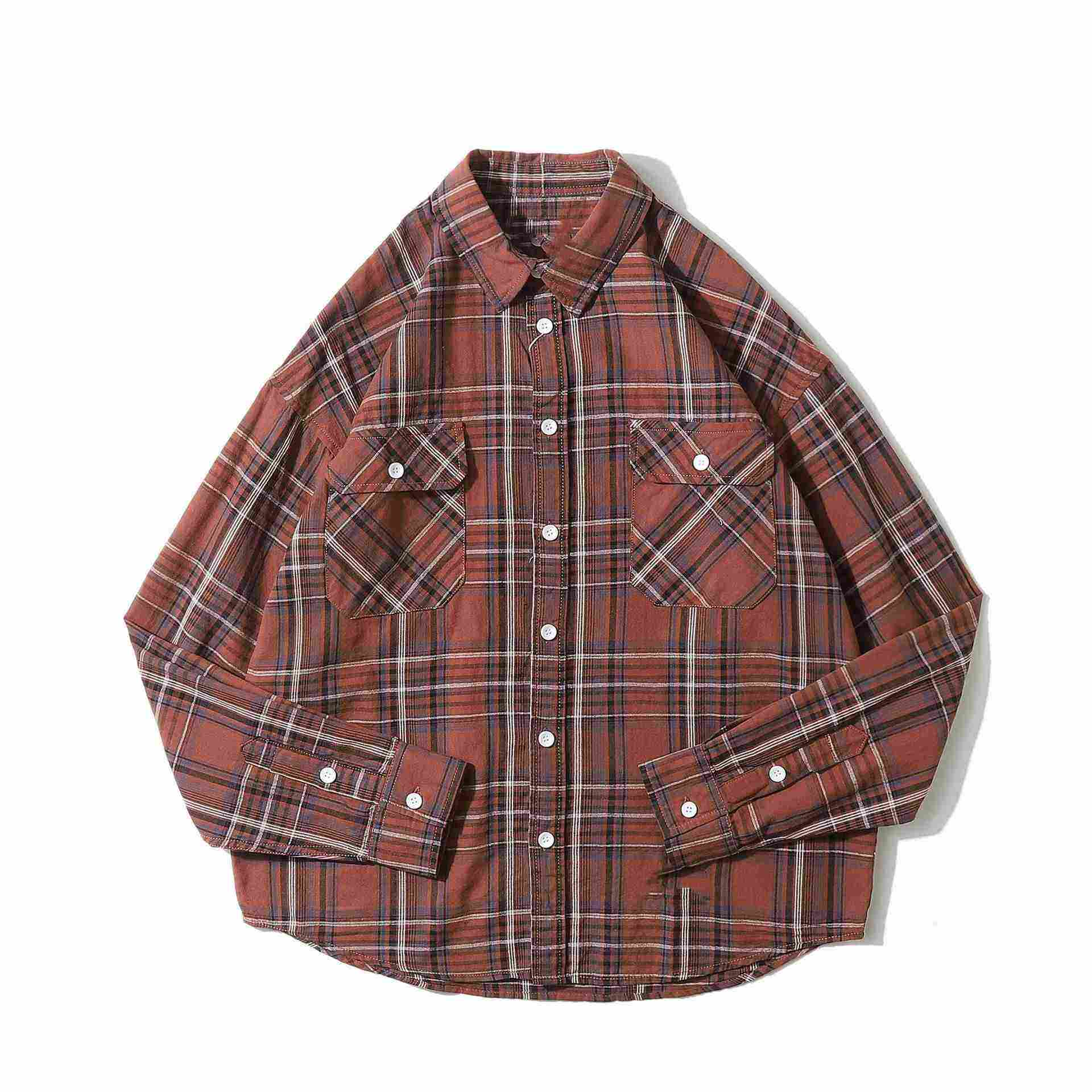 OEM Manufacturer Wholesale Cotton Casual Oversize Size Full Plaid Printed Vintage Lapel Shirts For Men