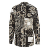 OEM Manufacturer Men's Clothing Black Mixed Skin Fit Shirts Baroque Print Mens Casual Slim Fit Shirts