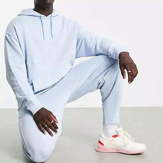 Herrsport bär jogger set vanlig pullover hoodie tröjor sätter män två stycken matchande spårdräkter