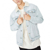 Blue Winter Button Up Jean Jacket Denim Jacket With Fur Collar Coat