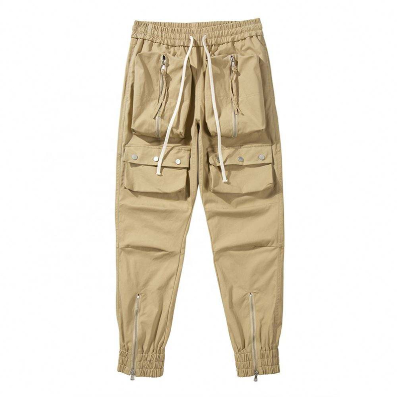 OEM Manufacturer 2022 Products Loose Fit Windbreaker Jogging Pants Nylon Multi-Zip Pocket Sports Pants Cargo Pants