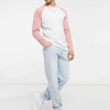 Factory Custom Brand Quality Print On Demand T Shirt Contrast Raglan Sleeve Color Block Mens Long Sleeve T Shirts