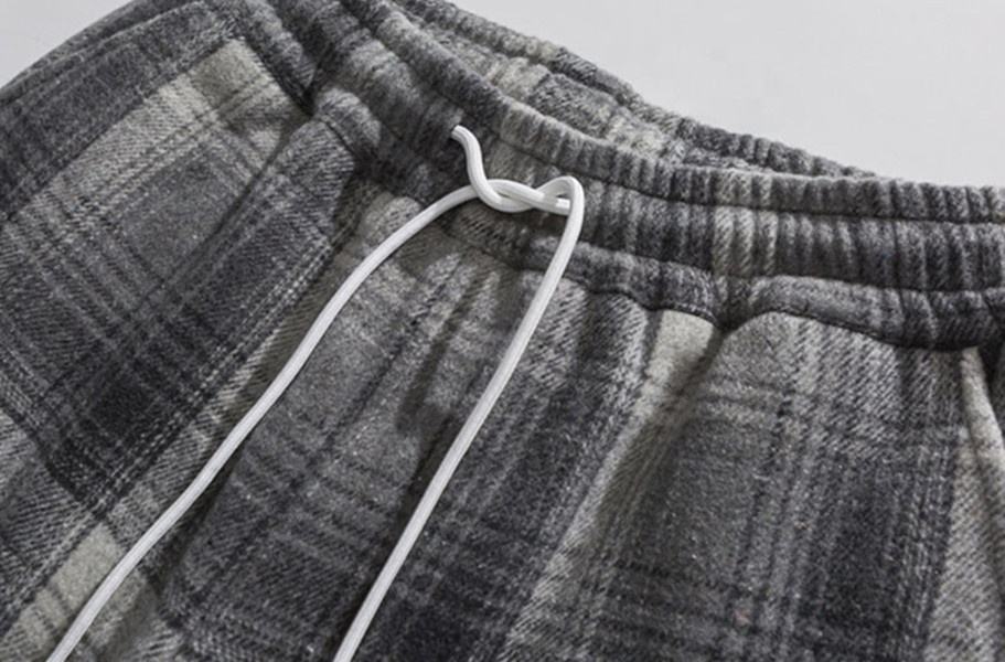 OEM Manufacturer Customized Men's Pants & Trousers Casual Cotton Pants Loose Plaid Sweatpants Trousers For Men