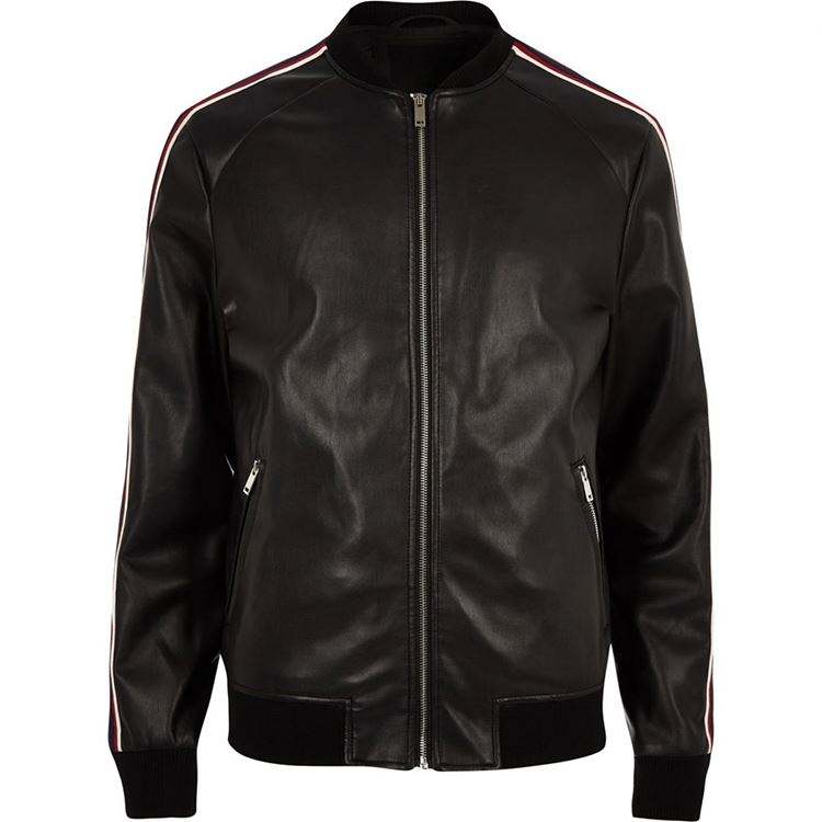 Custom Mens Black Waterproof Bike Motorcycle Windbreaker Zipper Leather Jacket For Mens