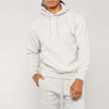 High Quality Custom Logo Design Slim Fit Long Sleeve Kangaroo Pocket Grey Tracksuit For Men