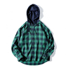 OEM Manufacturer Men's Loose Plaid Long-Sleeve Shirt Hooded Casual Oversized Shirt