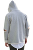 New Style Wholesale Destroy Fray Cut Hem Men Hoodies In Heather Grey
