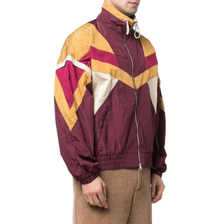 Veste coupe-vent &agrave; manches longues pour hommes, fabricant OEM personnalis&eacute;, Patchwork, mode, fermeture &eacute;clair, Sport d&eacute;contract&eacute;, veste de course