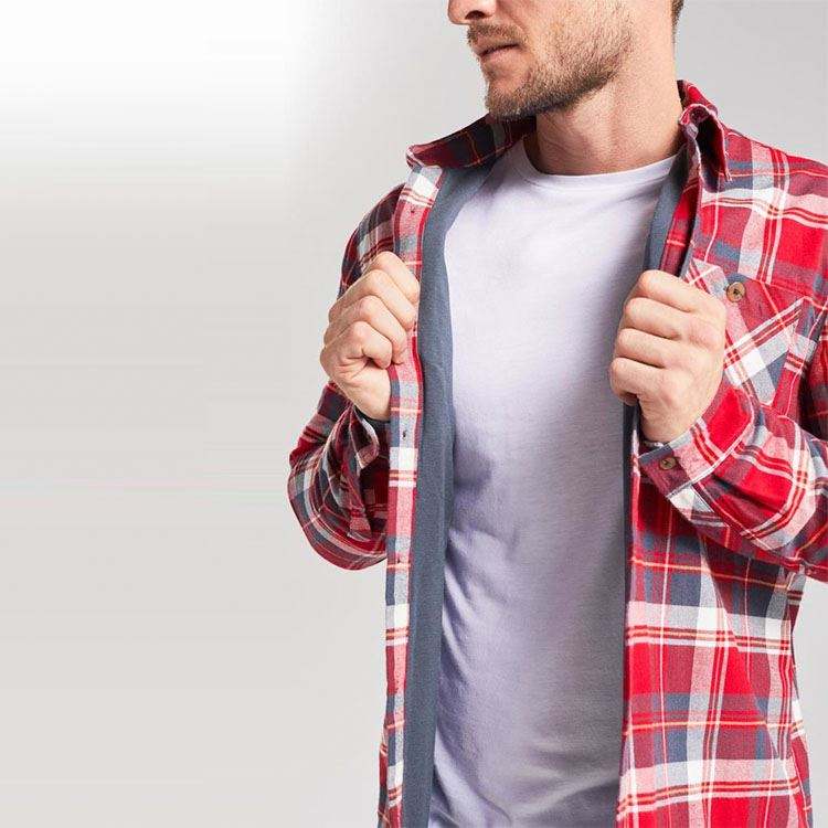 OEM Tillverkare Kvalitet Anpassade långärmade rutiga skjortor Herr Bomull Casual Skjortor