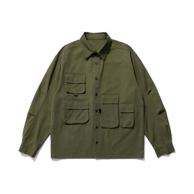 OEM Manufacturer Custom Men's Shirt Multi-Pocket Shirt Urban Outdoor Cargo Shirt