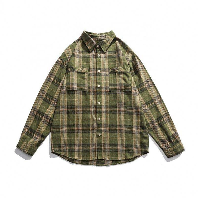 OEM Manufacturer Custom High Quality Men's Shirts Oversize Plaid Printed Shirt Casual Loose Lapel Shirts For Men