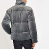 Winter 2018 Mens Clothes Grey Velvet Funnel Neck Puffer Jacket