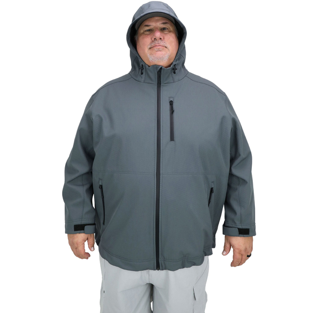 Виробник OEM Спеціальний логотип PU Softshell вітряна блискавка вгору плюс розмір негабаритні чоловіки для риболовної куртки