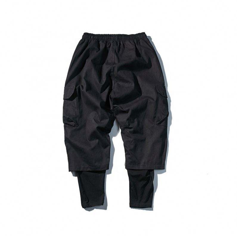 OEM Manufacturer Customize Pure Color Men Multi Functional Sweatpants With Drawstring Cargo Pants Streetwear Men's Trousers