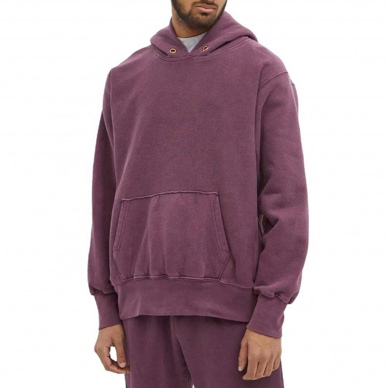 OEM Manufacturer No Drawstring Oversized Garment Dyed Sweatshirt Heavyweight 100% Cotton Vintage Washed Hoodie