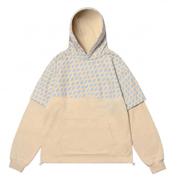 OEM Manufacturer Customized Plaid Patchwork Casual Custom Sweatshirt Plus Size Hoodies Men Hoodies