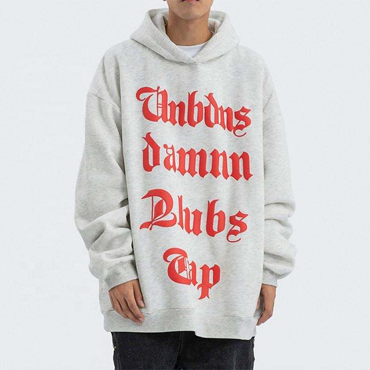 OEM Manufacturer Spring Hoodies Design Letter Puff Print Classic Style Bulk Hoodies Private Label