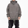 OEM Manufacturer Custom Vintage Wash Cotton Zip Hood Oversized Plain Hoodie With Contrast Stitching For Men