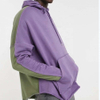 OEM Manufacturer Custom Men's Purple Green Patchwork Cotton Wind Oversized Hoodie Pullover