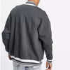 OEM Manufacturer Custom High Quality Button Up Men's Grey Color Patchwork Baseball Jacket