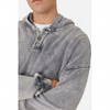 OEM Manufacturer Fashion Streetwear Grey Custom Men's Coats Vintage Custom Printed Oversize Distressed Washed Hoodie