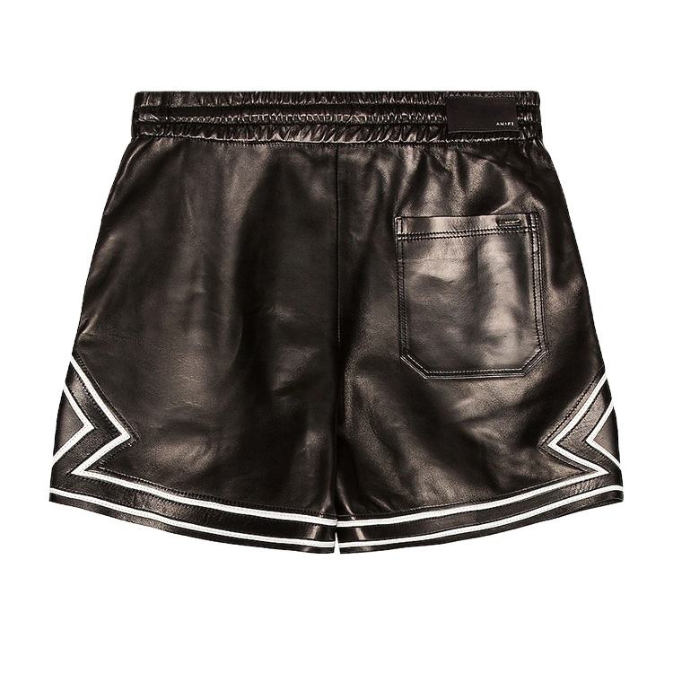 Fabricante OEM com design elegante preto pode ser personalizado com logotipo personalizado masculino Shorts de couro PU