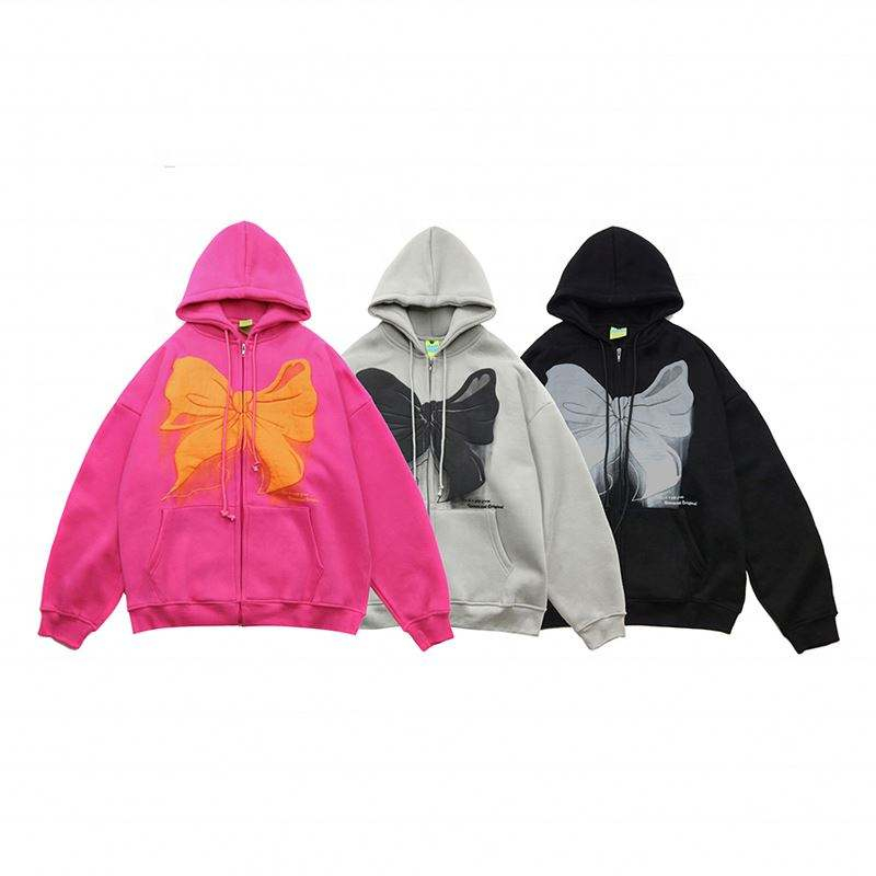 OEM Manufacturer Custom Logo 3D Stereoscopic Bubble Foam Print Screen Ink Zip Up Puff Printing Hoodie