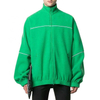 OEM Manufacturer Custom High Quality Warm Fleece Green Zip Up Hoodies Pullover For With Elastic Trim