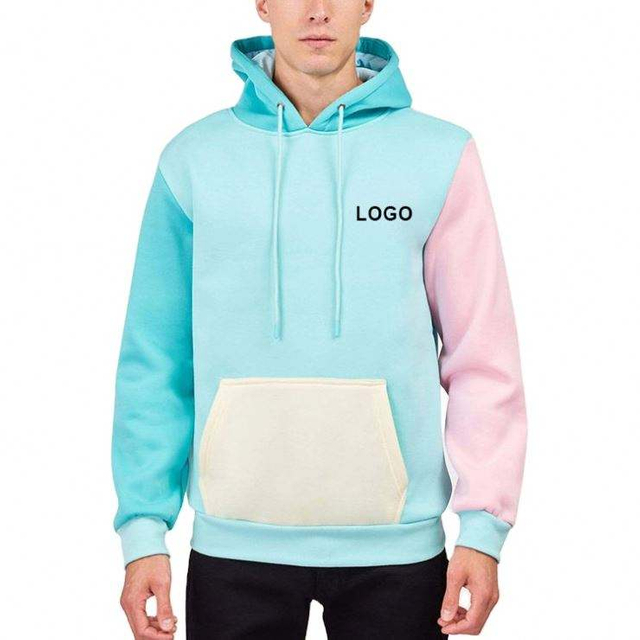 OEM Manufacturer Custom New Design Blank High Quality Long Sleeve Pullover Colorful Patchwork Cotton Hoodies