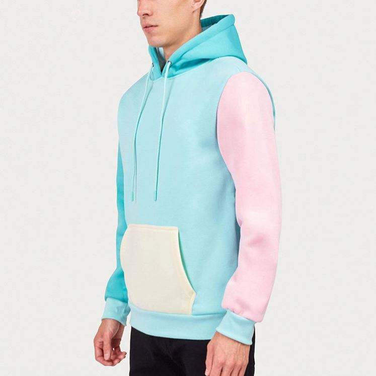 OEM Manufacturer Custom New Design Blank High Quality Long Sleeve Pullover Colorful Patchwork Cotton Hoodies