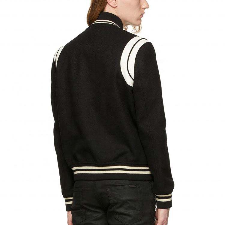 Oem Manufacturer Custom High Quality Bomber Wholesale Men Black Baseballs Jacket
