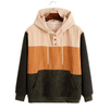 OEM Manufacturer Customized Color Block Corduroy Casual Custom Sweatshirt Plus Size Hoodies Men Hoodies