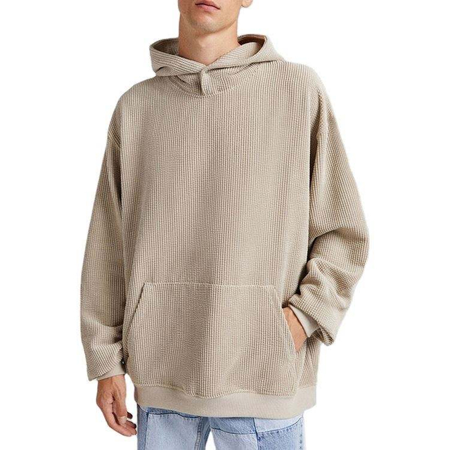 Pengilang OEM 2022 Logo Custom Musim Sejuk Jalan Pakai Kosong Lelaki Besar Lelaki Corduroy Hoodie