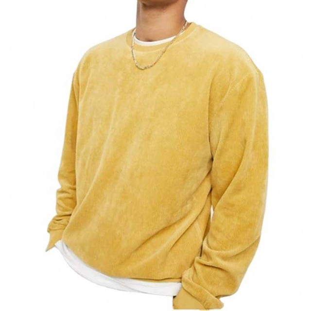 OEM Manufacturer Custom Blank Corduroy Sweatshirt Crew Neck Pullover Men's Coats