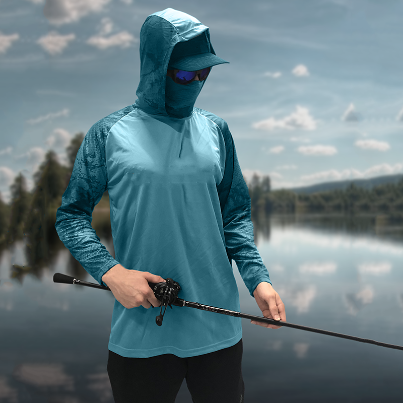 Microfiber Performance Polyester Quick-dry Facemask Protection Μακρύ μανίκι Fishing Hoodie