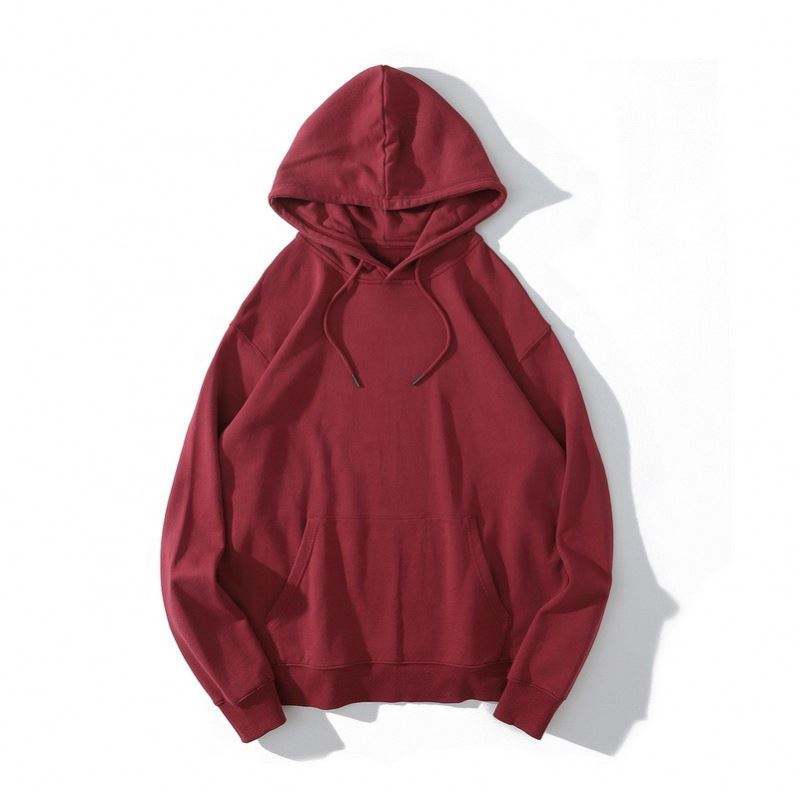 OEM Manufacturer Customized Hooded Sweater Solid Color Round Neck Long Sleeve Blank Sweater