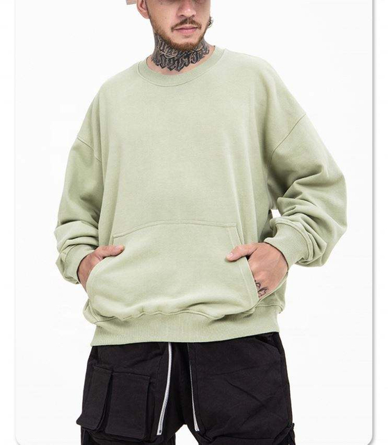 OEM Manufacturer Wholesale Crewneck Blank Plain Sweatshirt Heavyweight Terry Cotton Oversized Sweatshirt Unisex
