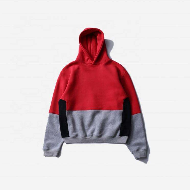OEM Manufacturer Wholesale Custom Two Tone Colorblock Blank Pullover Fleece No Brand Name Oversized Hoodies For Men